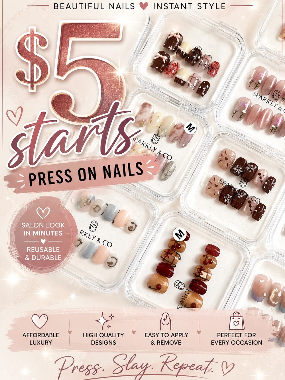 $5 Starts Press On Nails For The Show